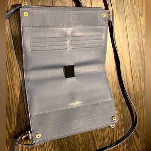 Dagne Dover Essentials Clutch. Come with crossbody strap. Color is ash blue